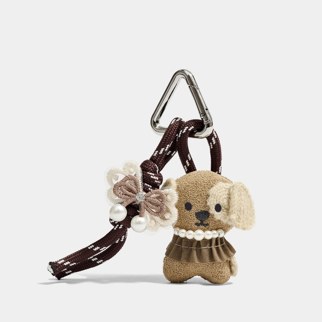 Pearl Puppy Pair variant of Carrot Bear Storybook Bag Charms