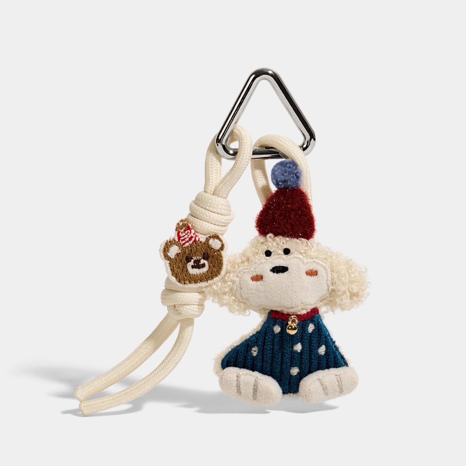 Birthday Puppy and Strawberry Girl Bag Charms front product view showing tiny birthday mood