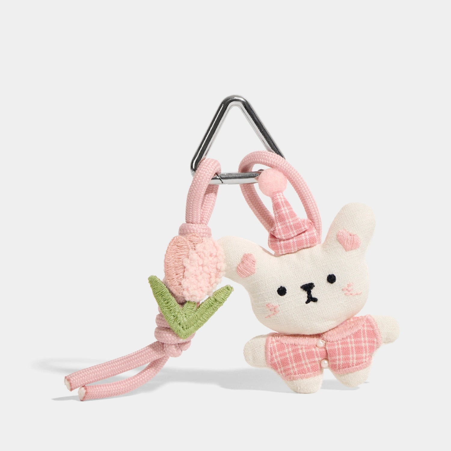 Pink Plaid Hat Bunny variant of Apple House Storybook Bag Charms
