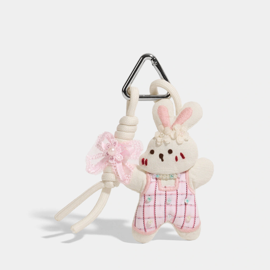 Beaded Pink Bunny variant of Apple House Storybook Bag Charms