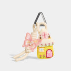 Yellow Flower House Bag Charms front product view showing little doorway charm