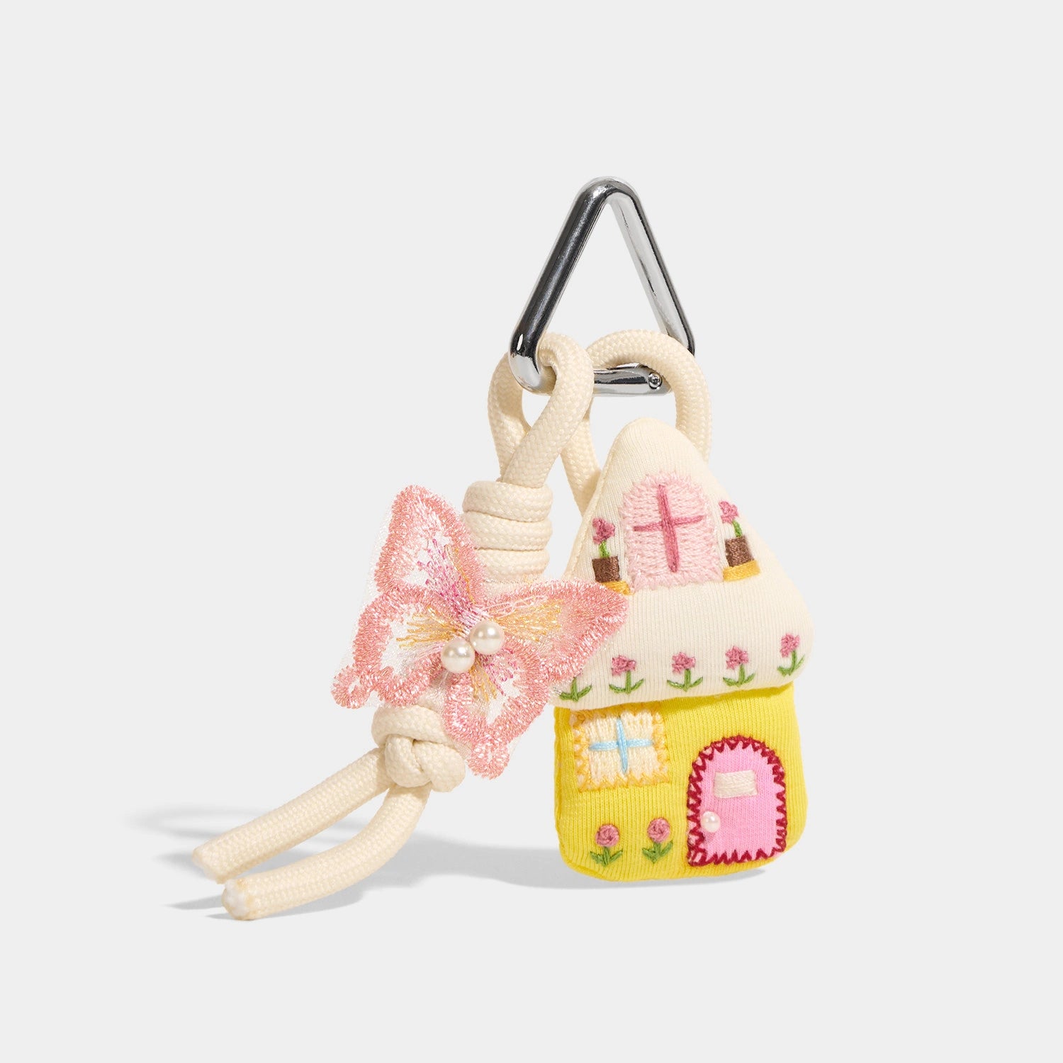 Yellow Flower House Bag Charms front product view showing little doorway charm