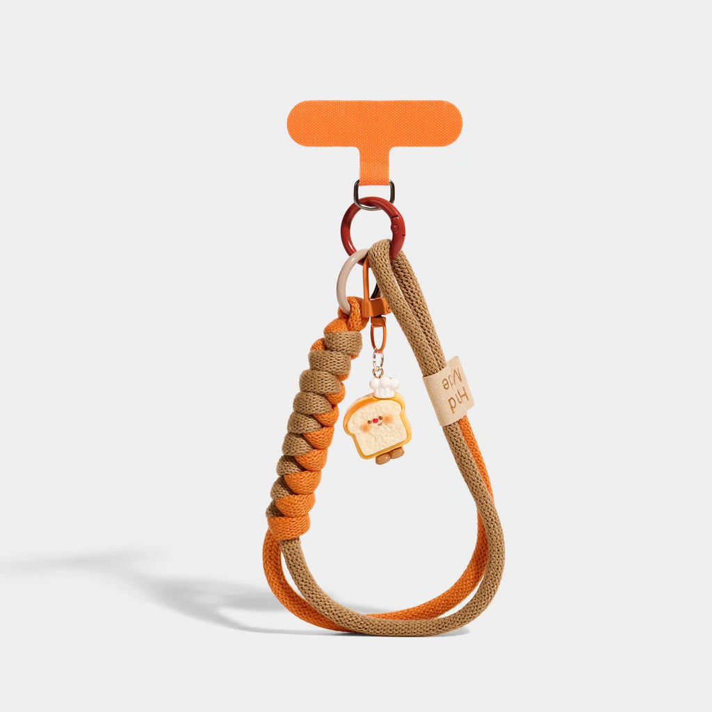 Toast and Dessert Phone Strap Charms front product view showing snack-shop phone strap