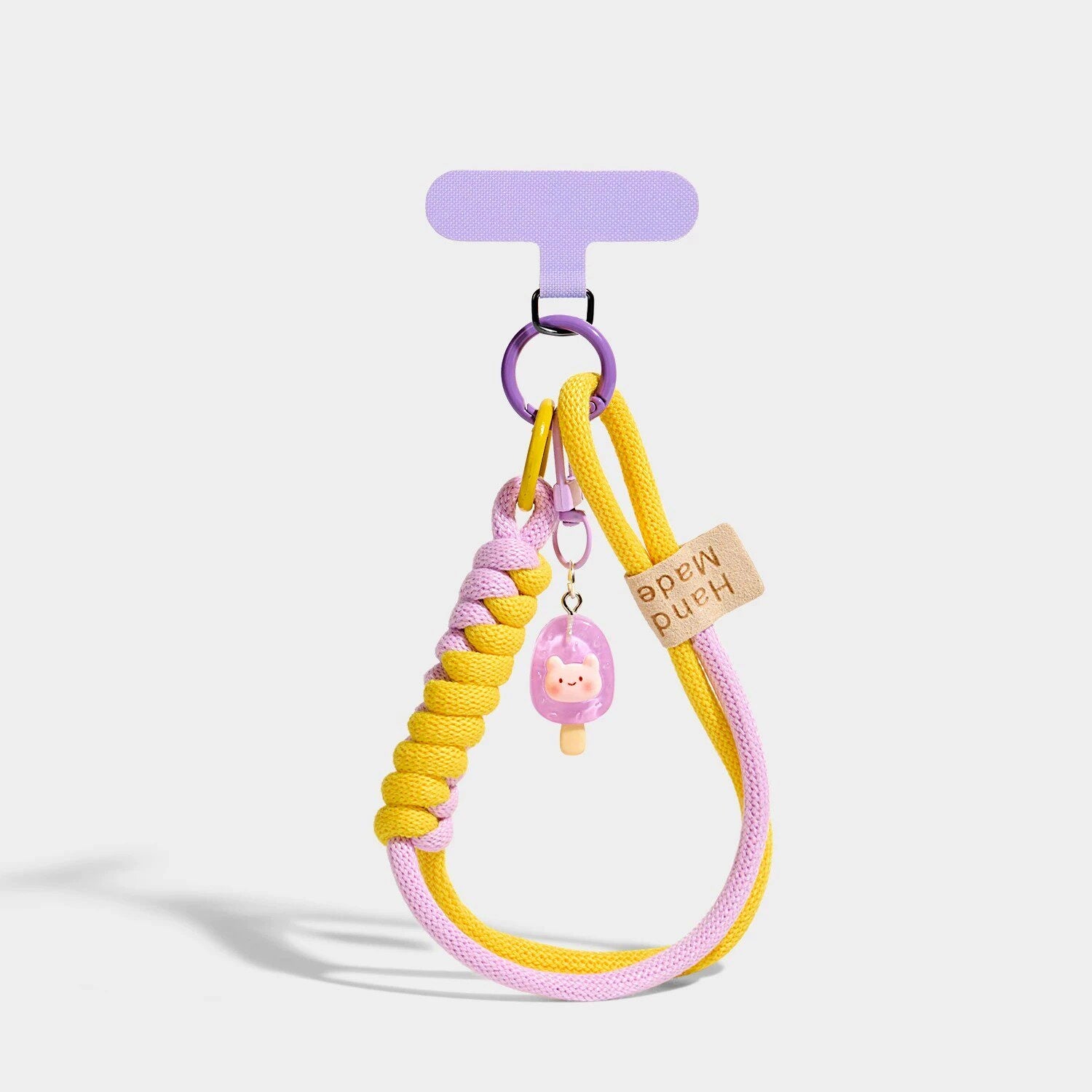 Purple-Yellow Spiral Cord / Pig Face Ice Cream variant of Toast and Dessert Phone Strap Charms