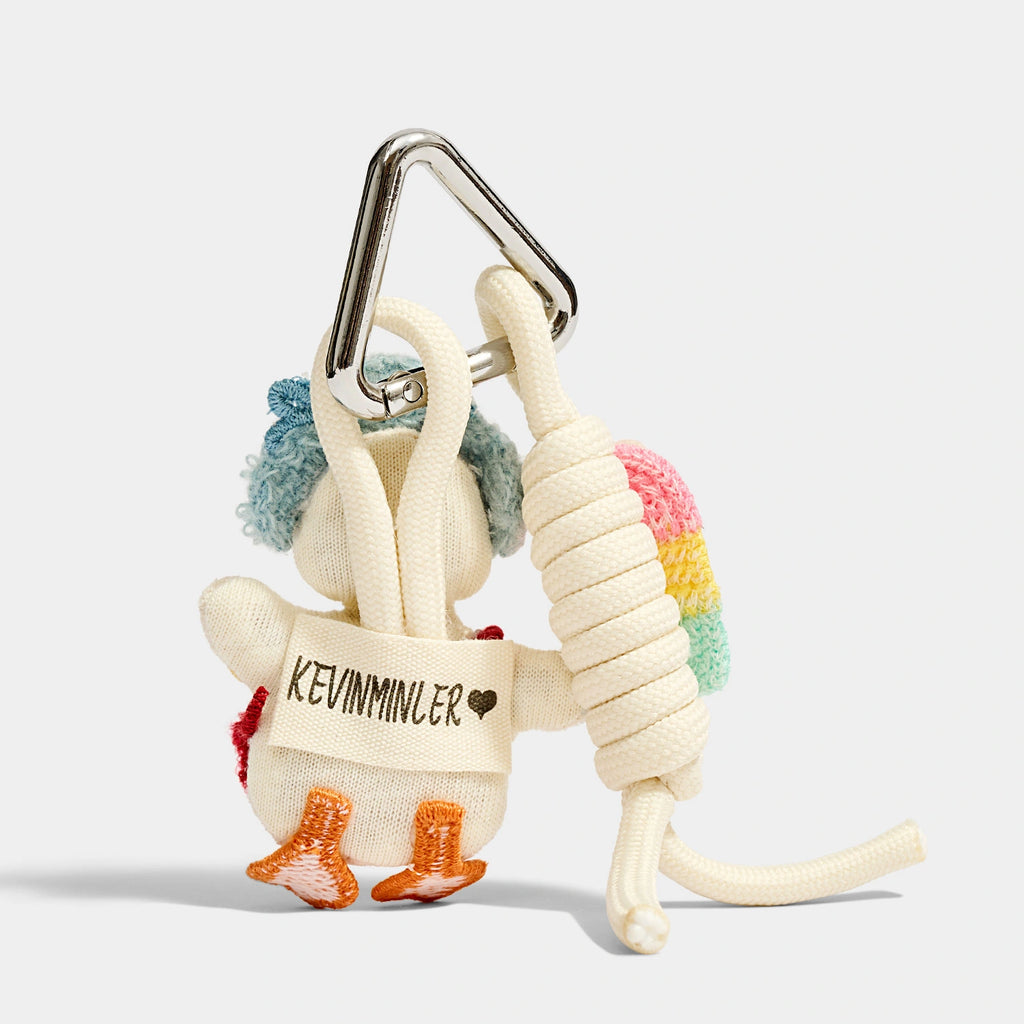 Crossbody Duck and Friends Bag Charms group styling view showing duck with a red bag