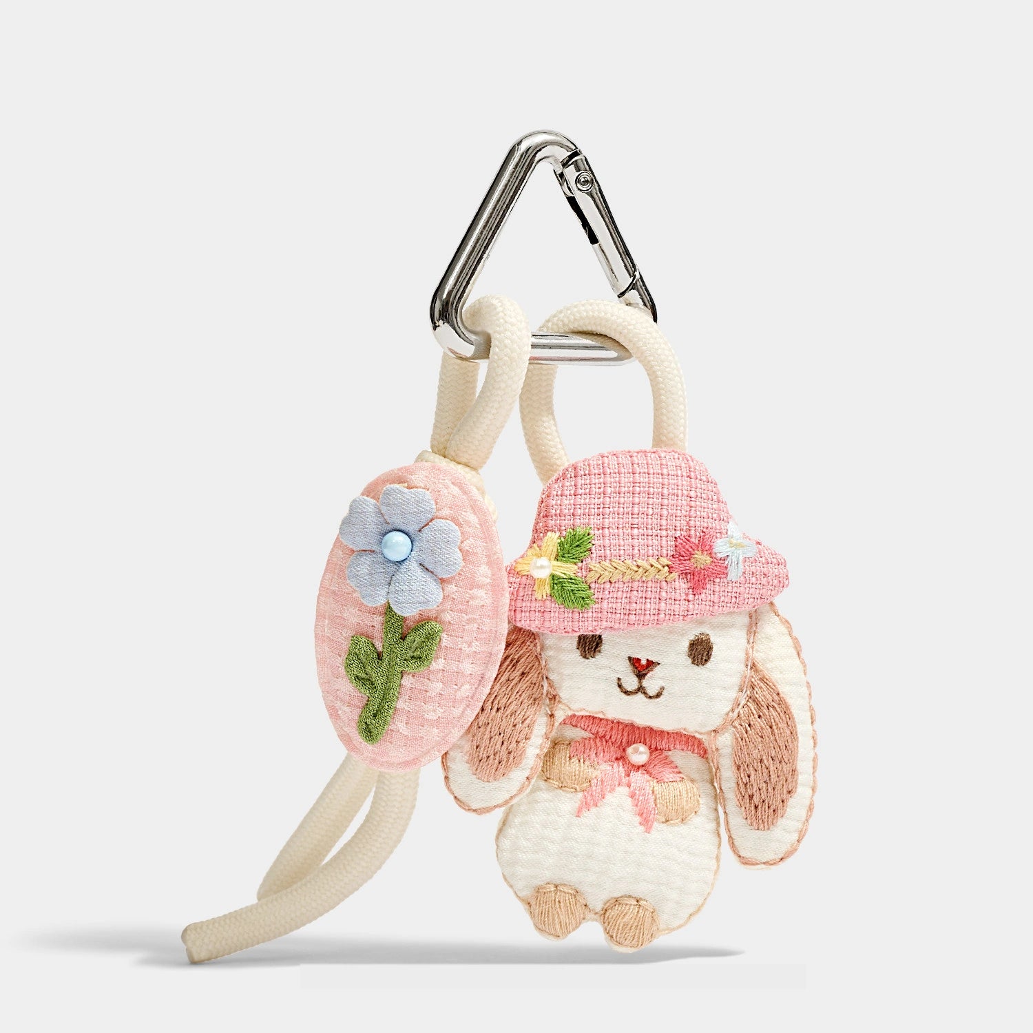 Triangle Clasp / Pink Flower Bunny variant of Pink Mermaid and Friends Bag Charms