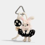 Ballet Bunny Bag Charm front product view showing tiny ballet moment