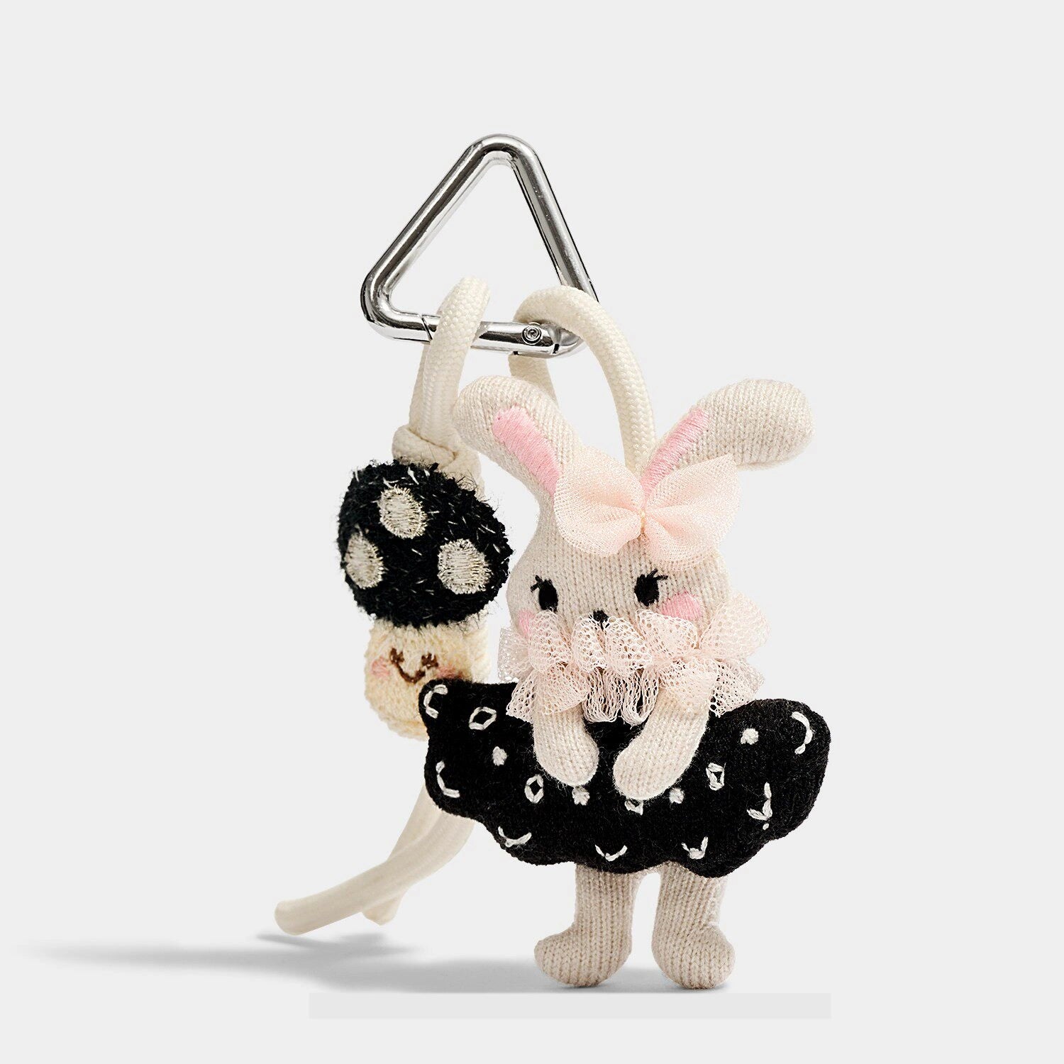 Ballet Bunny Bag Charm front product view showing tiny ballet moment