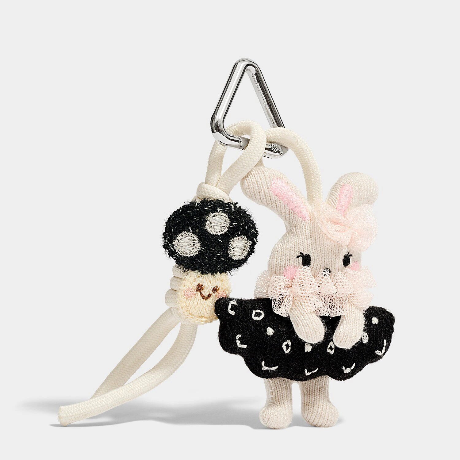 Ballet Bunny Bag Charm angled product view showing tiny ballet moment