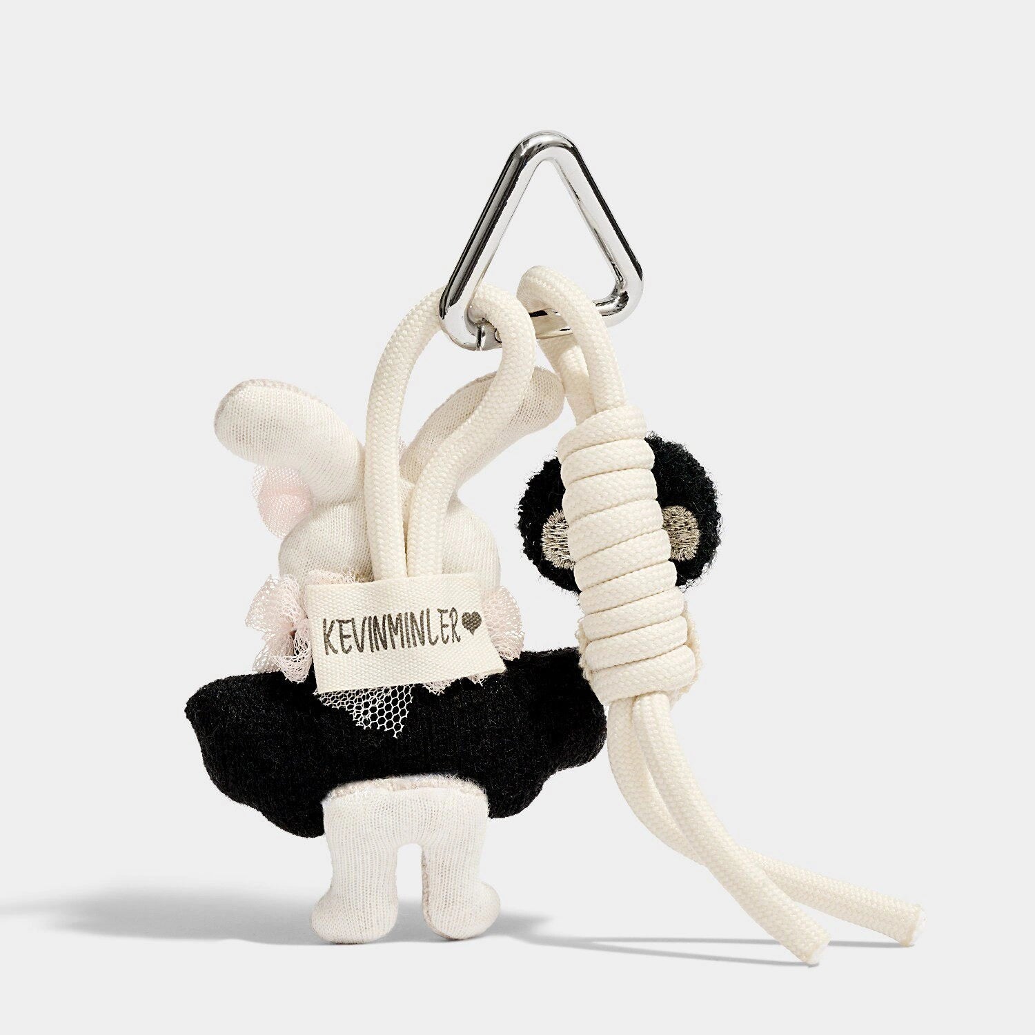 Ballet Bunny Bag Charm close detail view showing tiny ballet moment