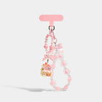 Flower Bead Phone Strap Charms angled product view showing flower bead phone detail