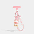 Pink / House variant of Flower Bead Phone Strap Charms