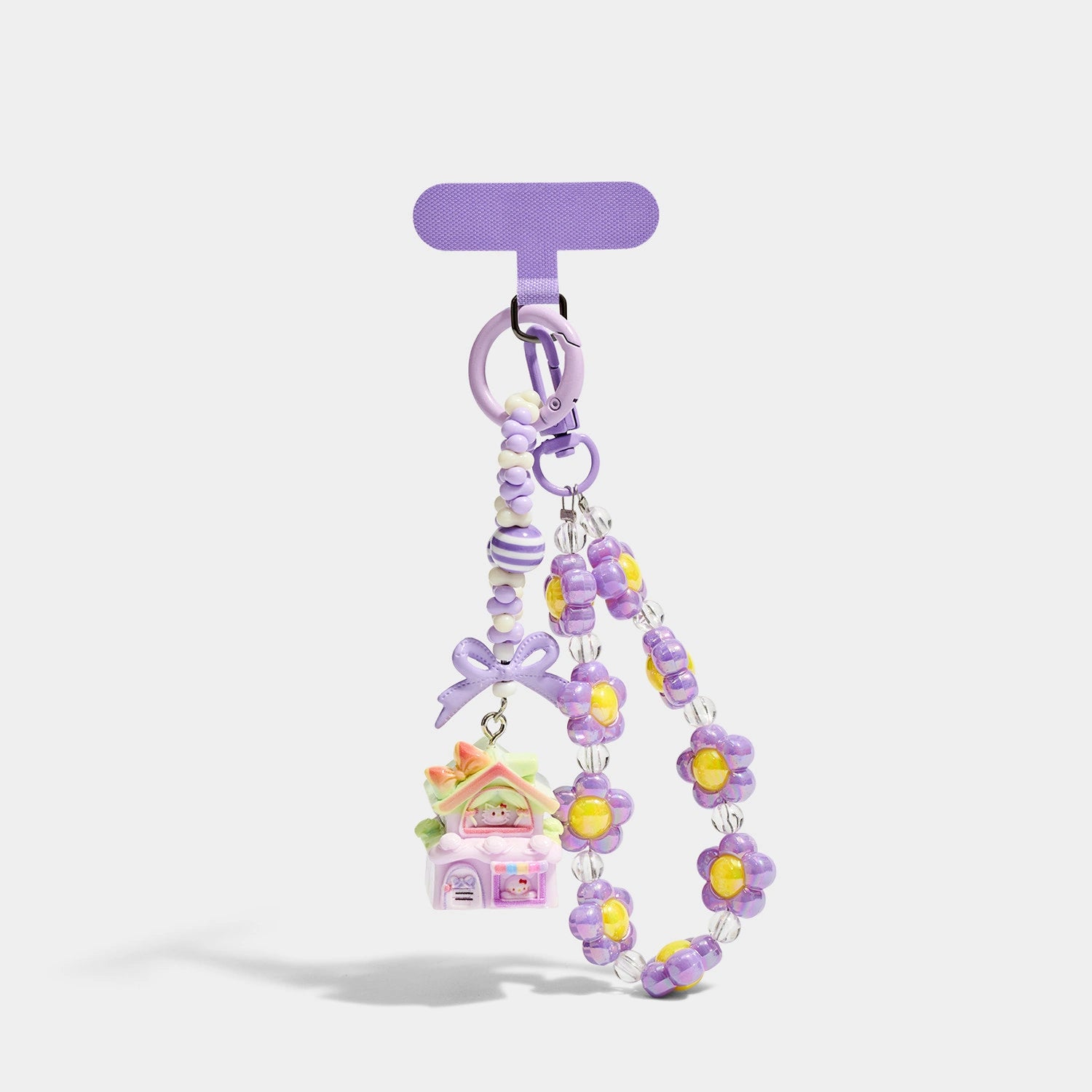 Purple / House variant of Flower Bead Phone Strap Charms