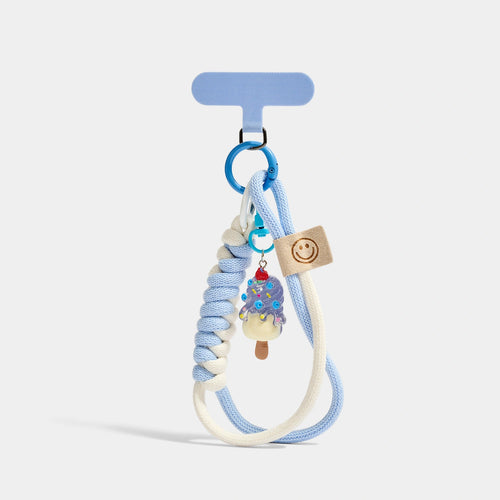 Blue Dessert Phone Strap Charms angled product view showing frozen-treat phone strap