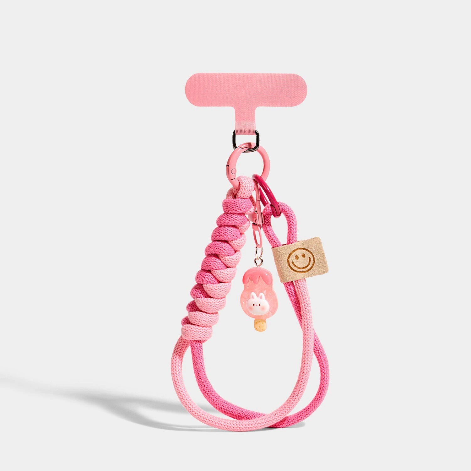 Blush Spiral Cord / Bunny Ice Pop variant of Blue Dessert Phone Strap Charms