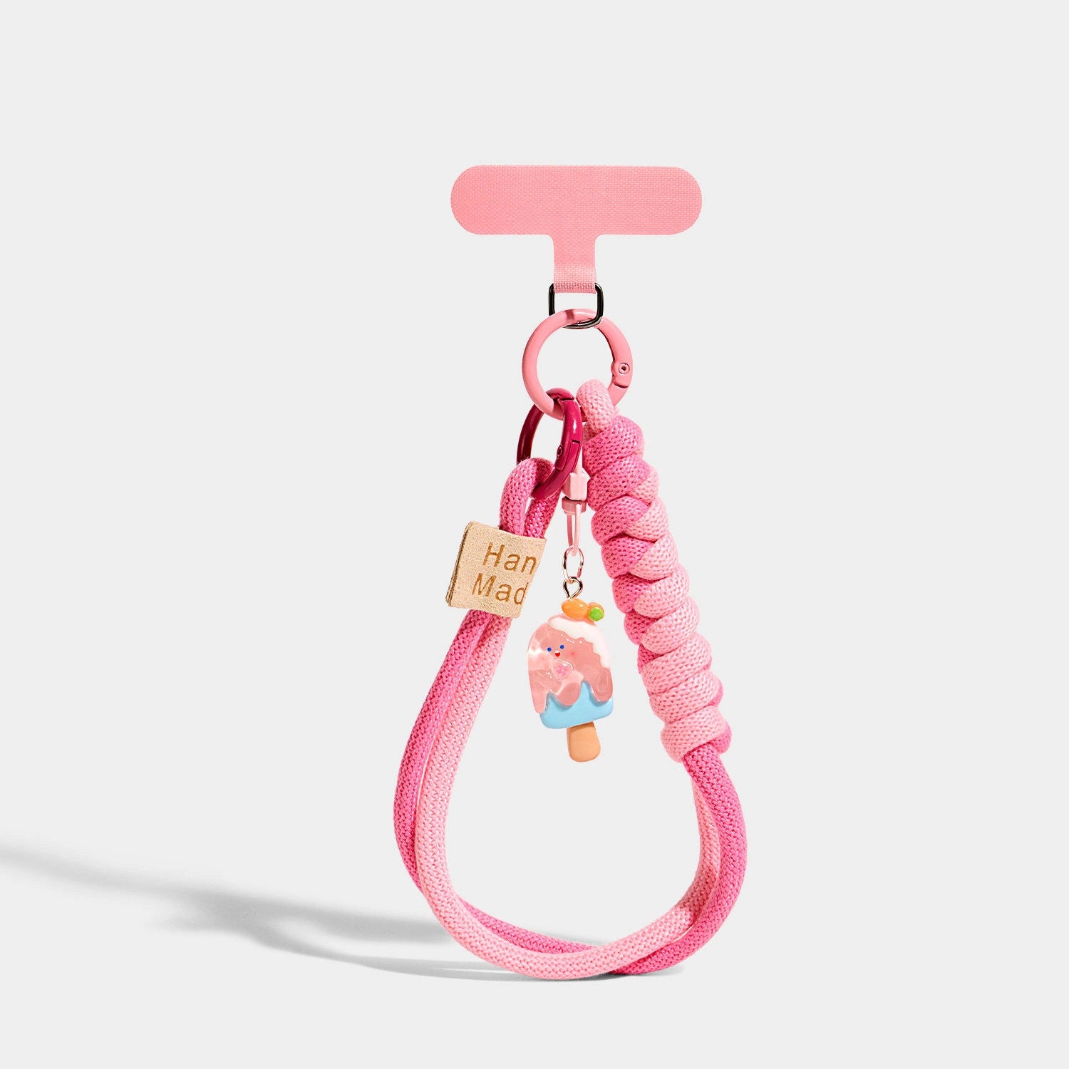 Blush Spiral Cord / Pink Ice Pop variant of Blue Dessert Phone Strap Charms