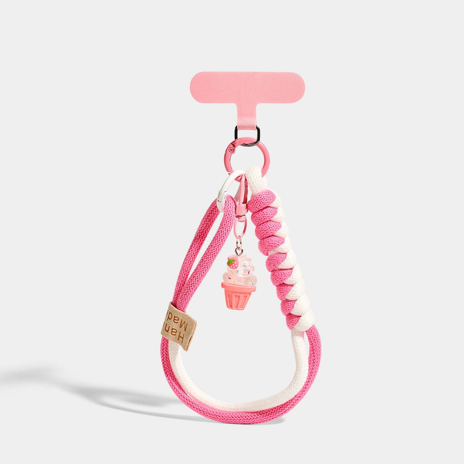 Pink Spiral Cord / Crystal Cone variant of Blue Dessert Phone Strap Charms