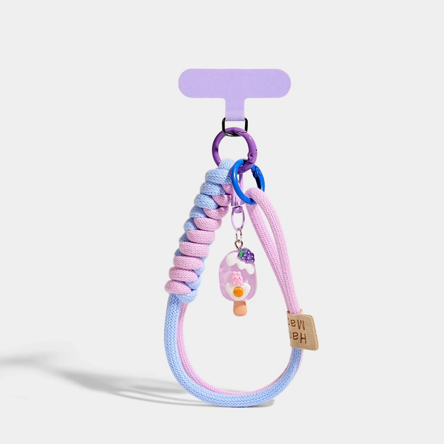 Purple Spiral Cord / Fried Egg Ice Cream variant of Blue Dessert Phone Strap Charms