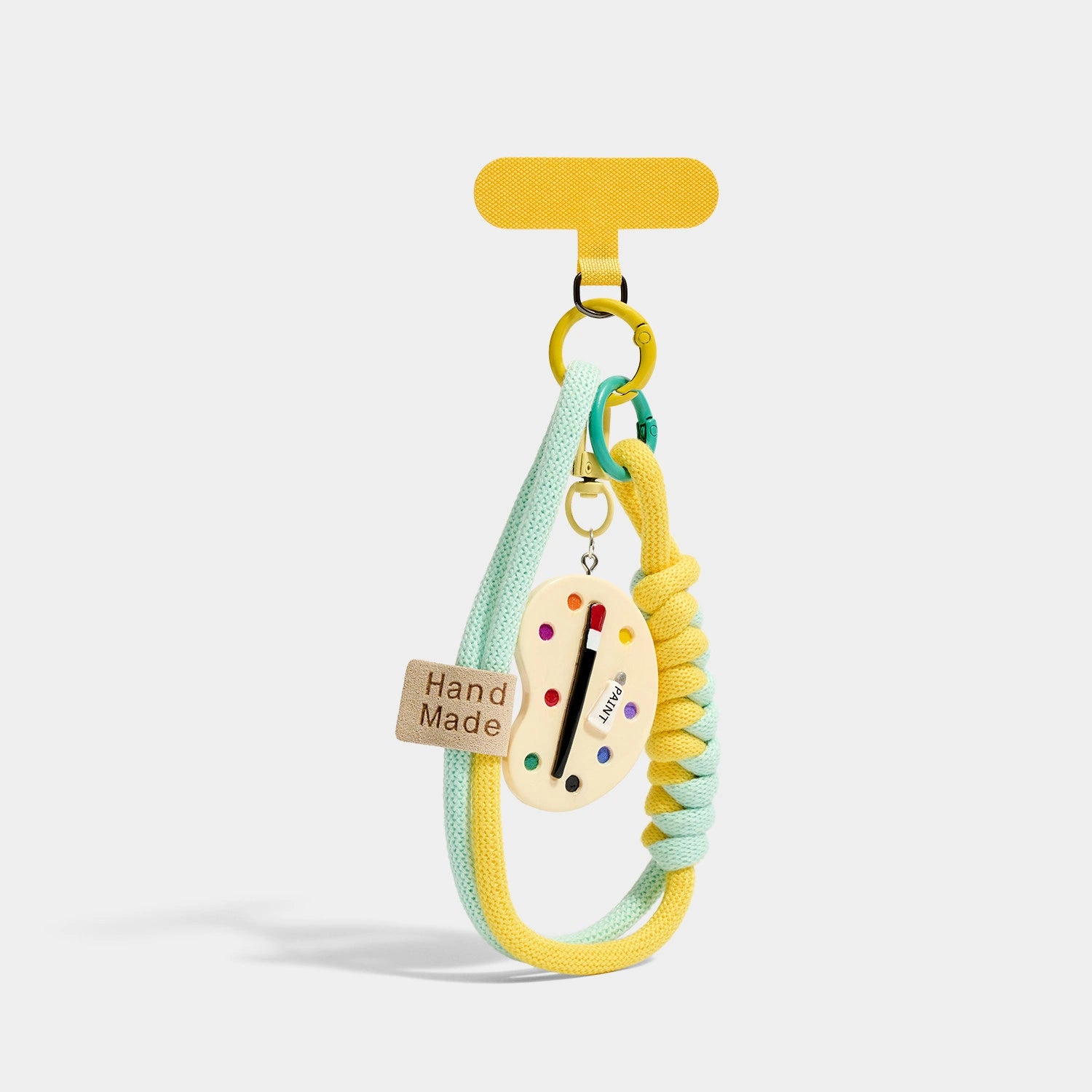 Palette and Character Phone Strap Charms angled product view showing creative phone strap gallery