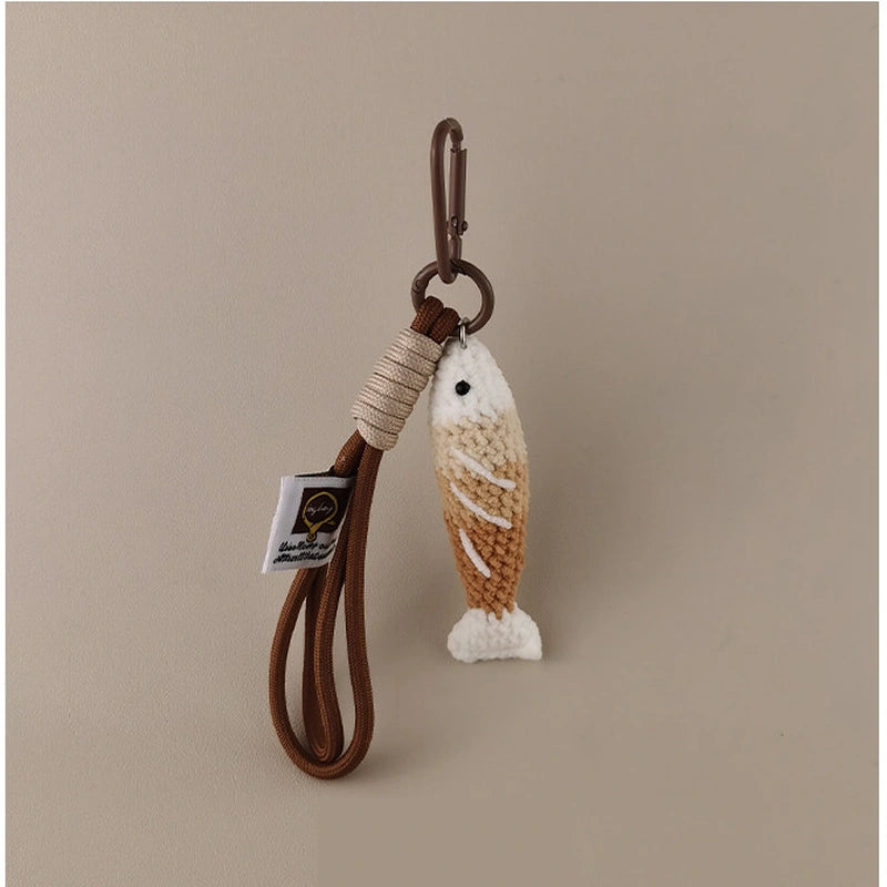 Fish bag charm variant Coffee Brown