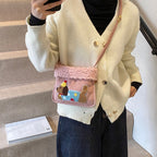 Party Hat Puppy Crossbody Bag with Curly-Textured Trim, product view 3.