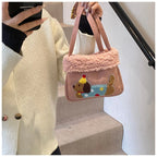 Party Hat Puppy Crossbody Bag with Curly-Textured Trim, product view 14.
