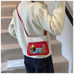 Party Hat Puppy Crossbody Bag with Curly-Textured Trim, product view 15.