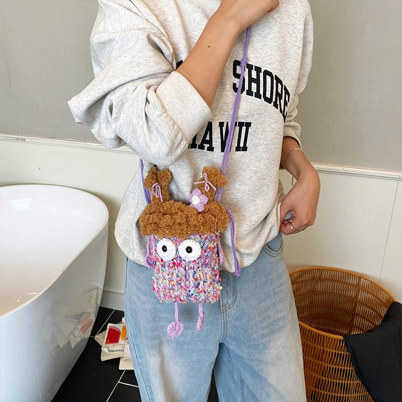 Wide-Eyed Knit Creature Crossbody Phone Pouch, product view 2.