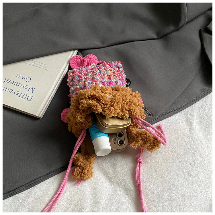 Wide-Eyed Knit Creature Crossbody Phone Pouch, product view 4.