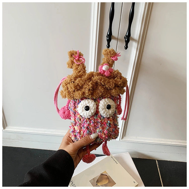 Wide-Eyed Knit Creature Crossbody Phone Pouch, product view 5.
