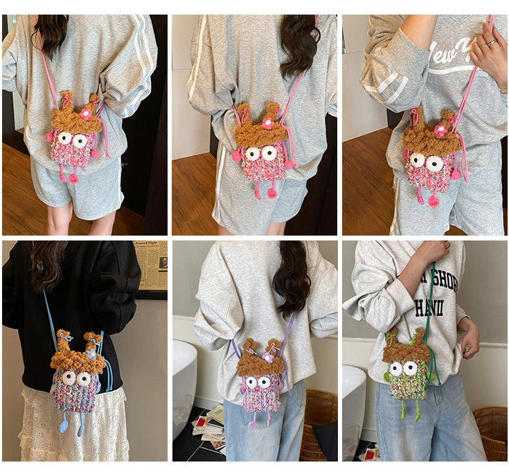 Wide-Eyed Knit Creature Crossbody Phone Pouch, product view 6.