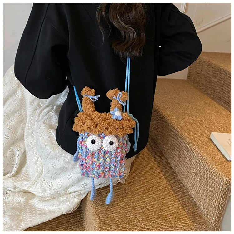 Wide-Eyed Knit Creature Crossbody Phone Pouch, product view 7.
