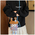 Wide-Eyed Knit Creature Crossbody Phone Pouch, product view 8.