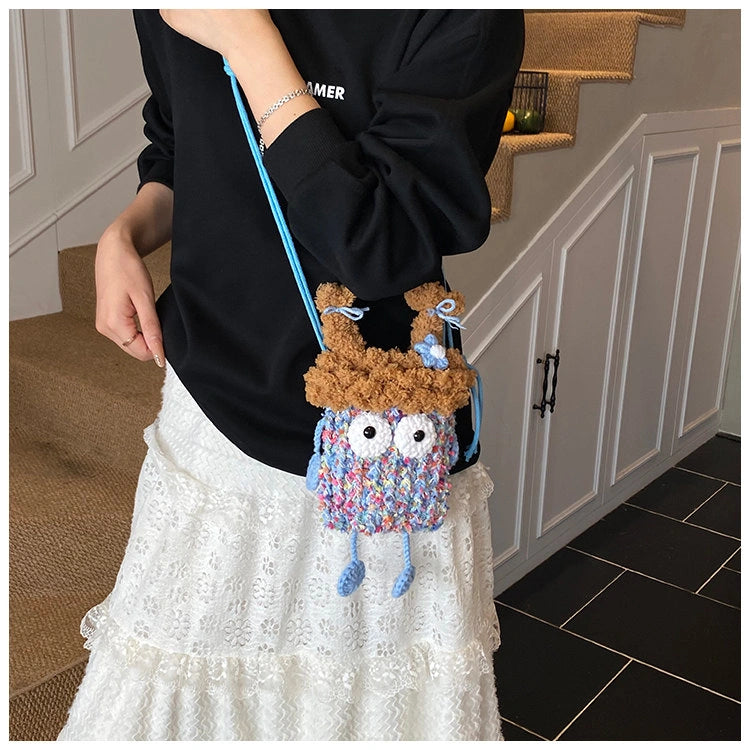 Wide-Eyed Knit Creature Crossbody Phone Pouch, product view 9.
