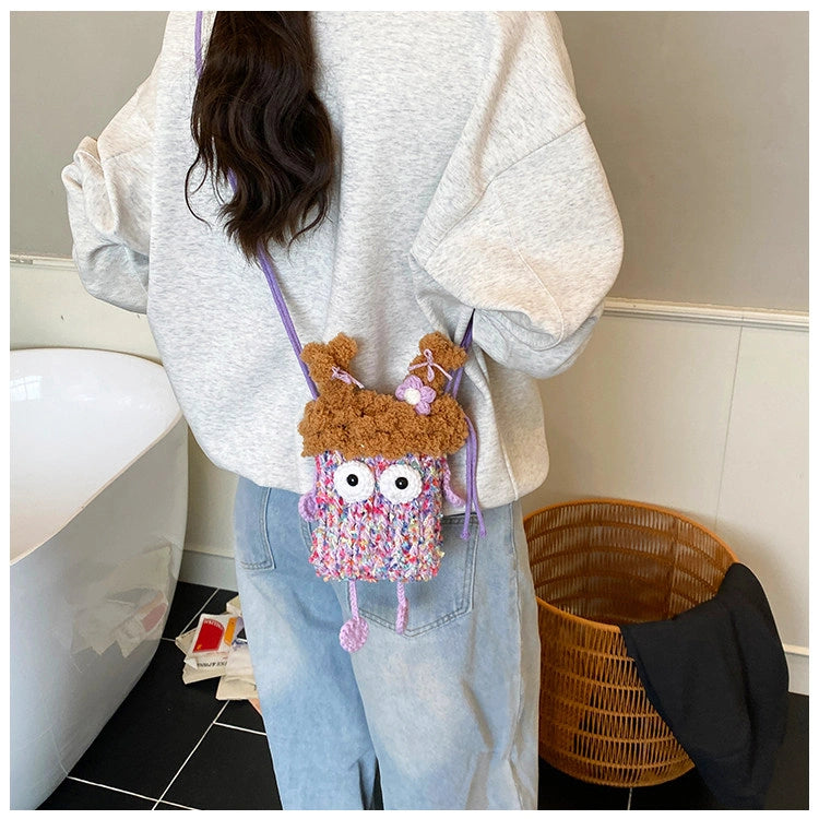 Wide-Eyed Knit Creature Crossbody Phone Pouch, product view 10.