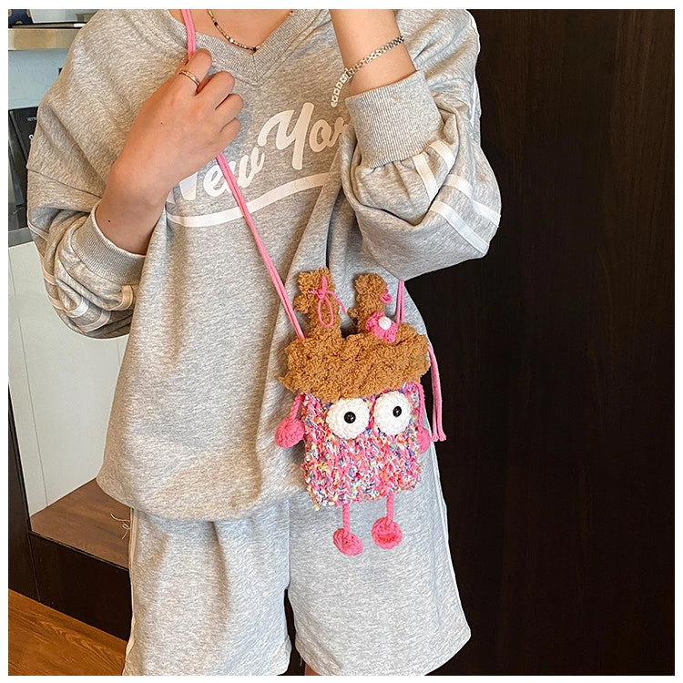 Wide-Eyed Knit Creature Crossbody Phone Pouch, product view 12.