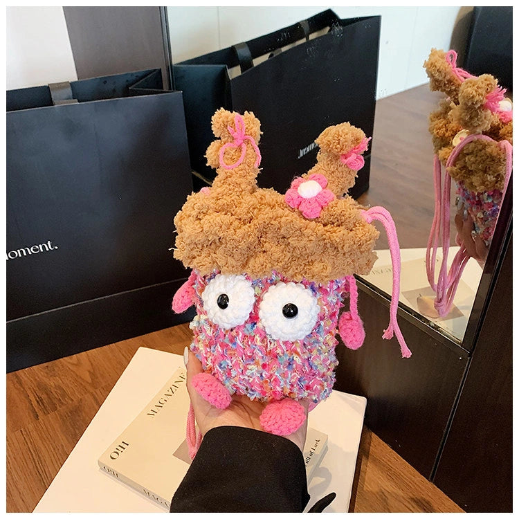 Wide-Eyed Knit Creature Crossbody Phone Pouch, product view 14.