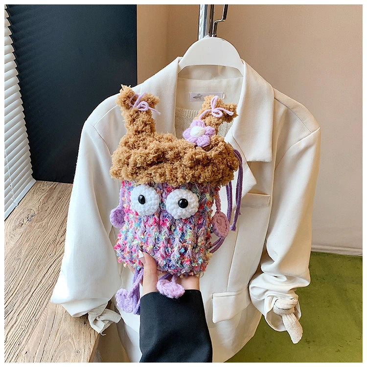 Wide-Eyed Knit Creature Crossbody Phone Pouch, product view 15.