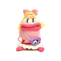 Pink Knit Cartoon Character Crossbody Phone Pouch, product view 1.