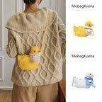 Crocheted Duck Crossbody Phone Bag in Yellow or White, product view 1.