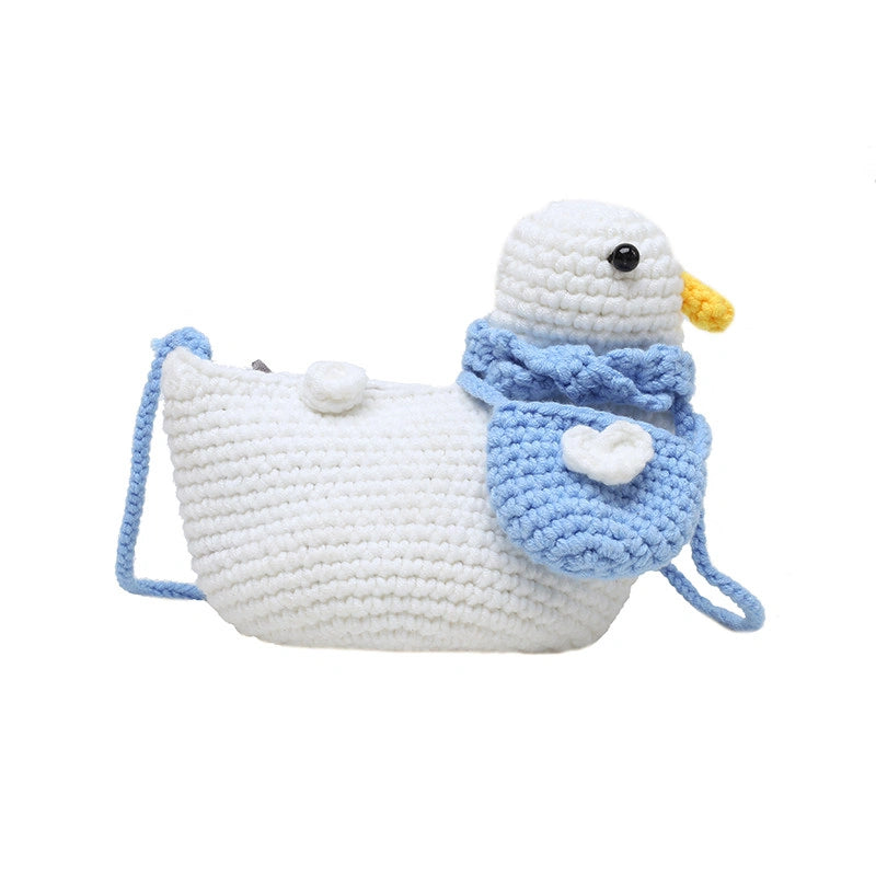 Crocheted Duck Crossbody Phone Bag in Yellow or White, product view 2.