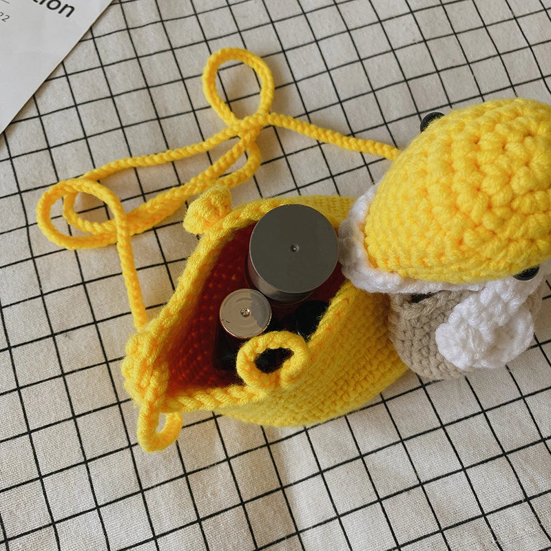 Crocheted Duck Crossbody Phone Bag in Yellow or White, product view 5.