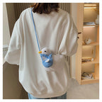 Crocheted Duck Crossbody Phone Bag in Yellow or White, product view 7.