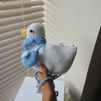 Crocheted Duck Crossbody Phone Bag in Yellow or White in White.