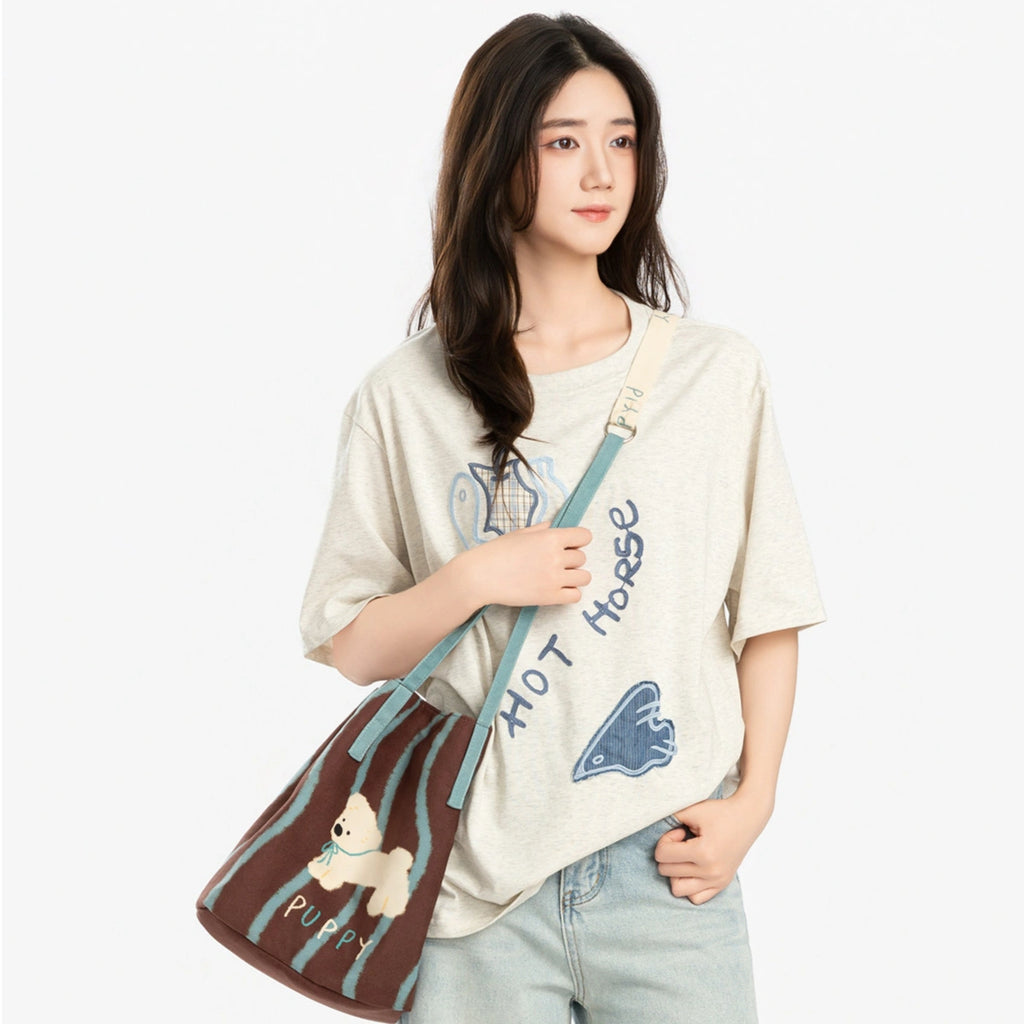 Bow Detail Canvas Crossbody Commuter Bag, product image 5.
