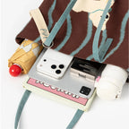 Bow Detail Canvas Crossbody Commuter Bag, product image 7.