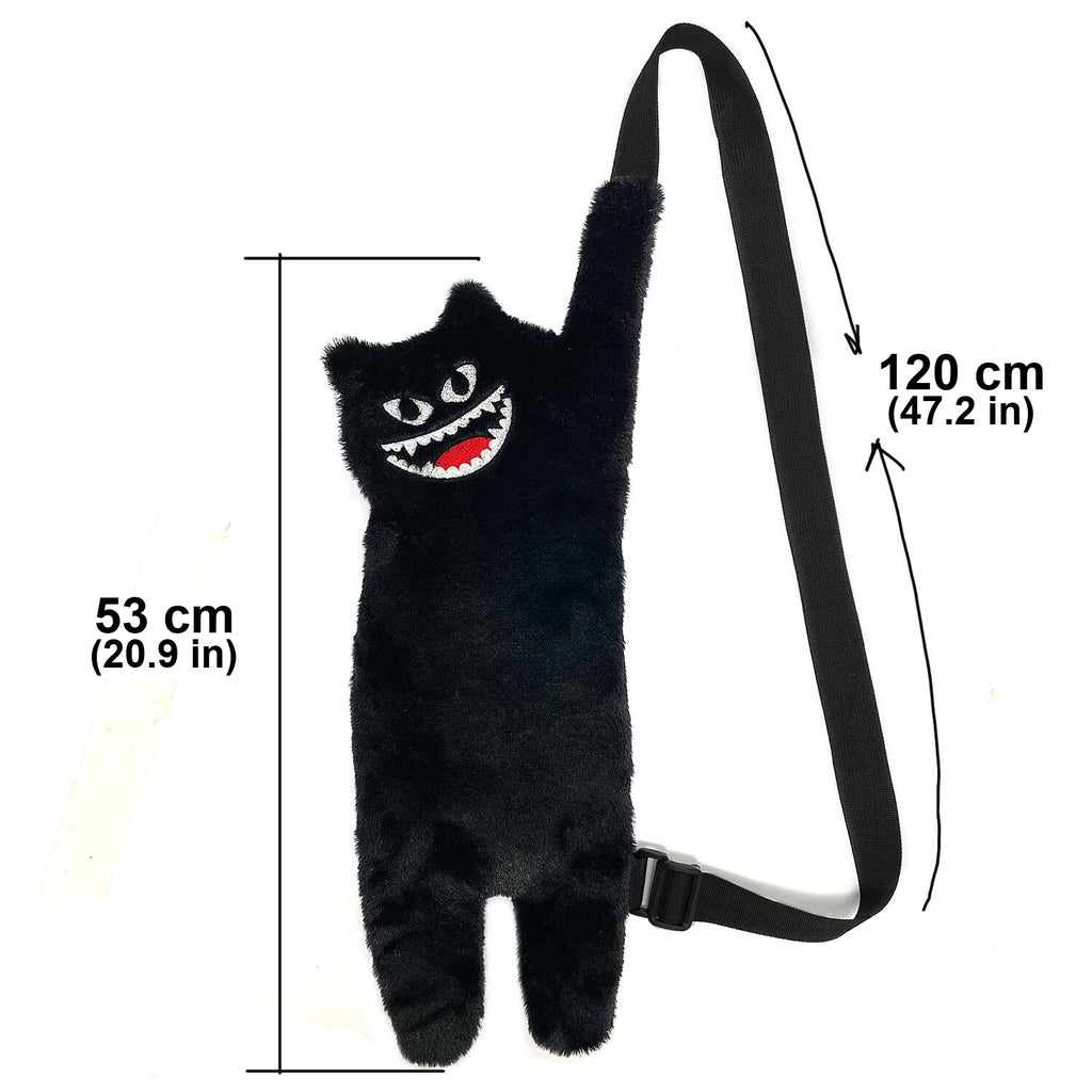Black Cat Monster Plush Crossbody Bag Collection, product image 3.