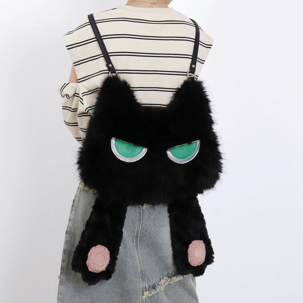 Face-Covering Black Cat Convertible Backpack, product image 1.