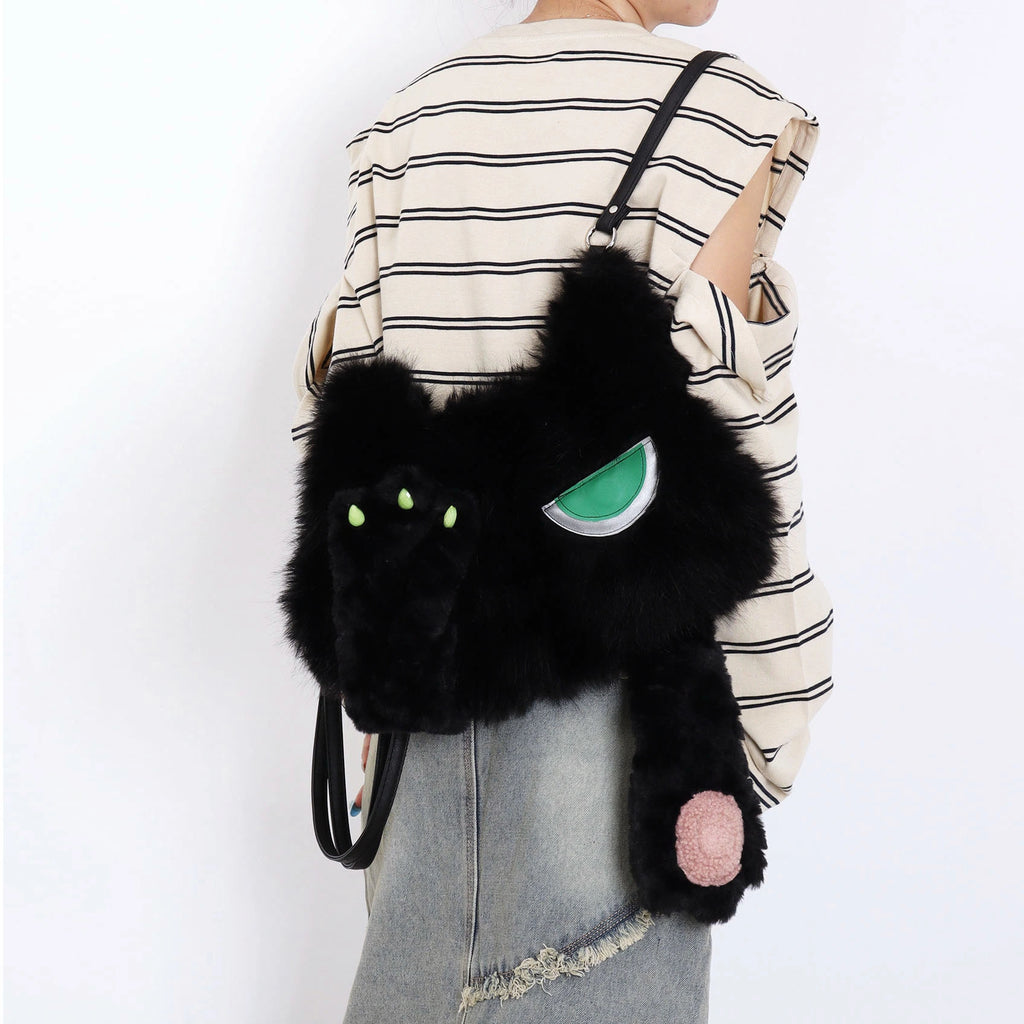 Face-Covering Black Cat Convertible Backpack, product image 4.