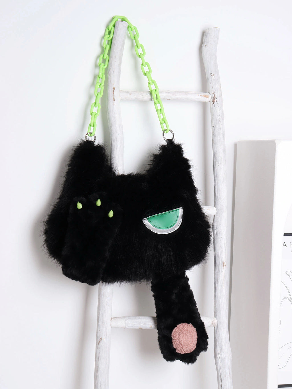Face-Covering Black Cat Convertible Backpack - Black Cat (Plush Style) Shoulder Carry / Backpack Carry.